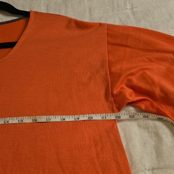 Natori Pink Orange 3/4 Sleeve Relaxed Tunic - Picture 7 of 11